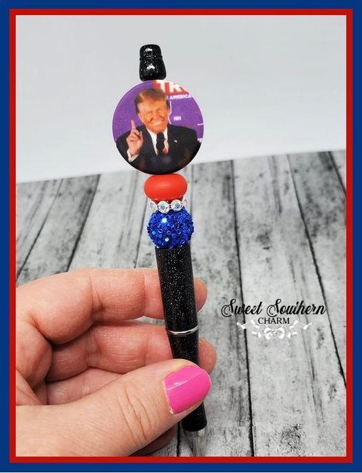 Trump Pointing Finger Beaded Pen091-