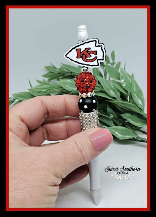 KC Blingy Beaded Pen(White)-