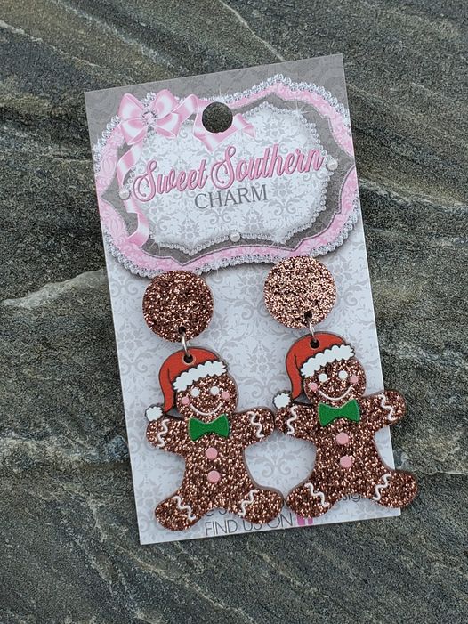 Acrylic Gingerbread Earrings-