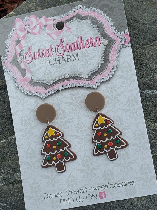 Acrylic Light Weight Christmas Tree Earrings-