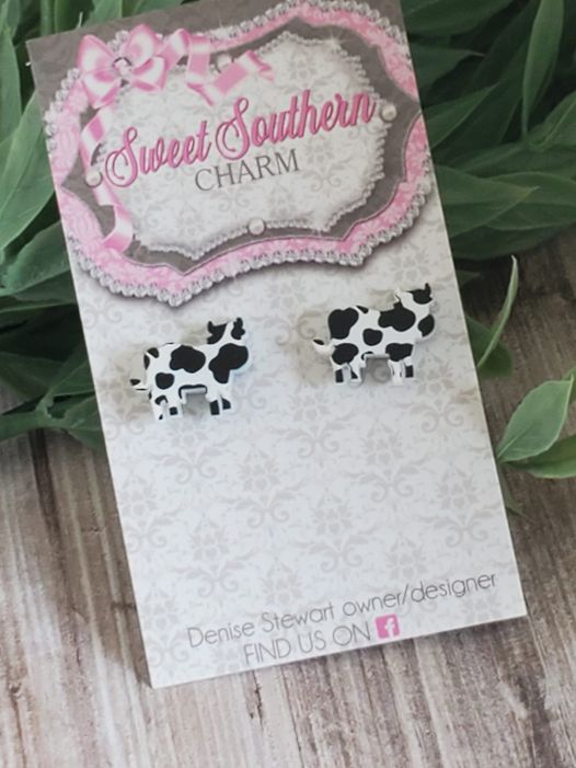 Adorable Laser Cut Cow Earrings-