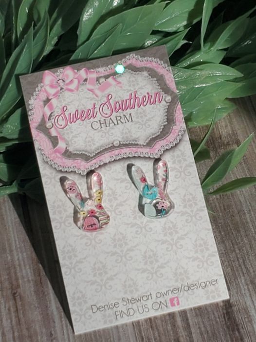 Adorable Laser Cut Acrylic Bunny Stud Earrings-