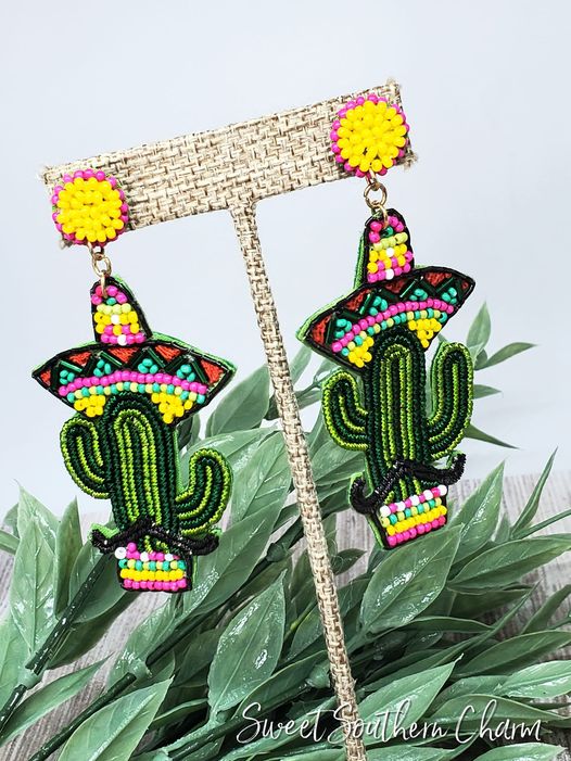 Cinco De Mayo Sead Bead Earrings-