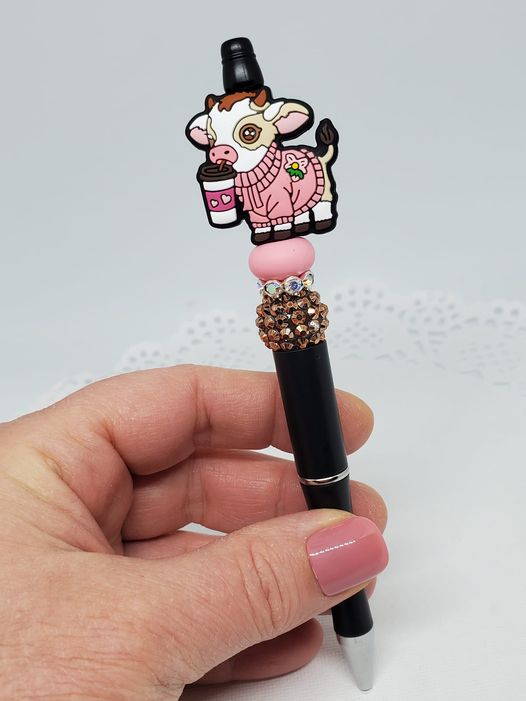 Exclusive Stella the Cow Beaded Pen-