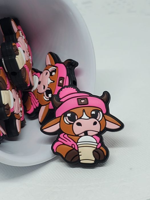 Exclusive Pink Beanie Heifer Focal Bead-