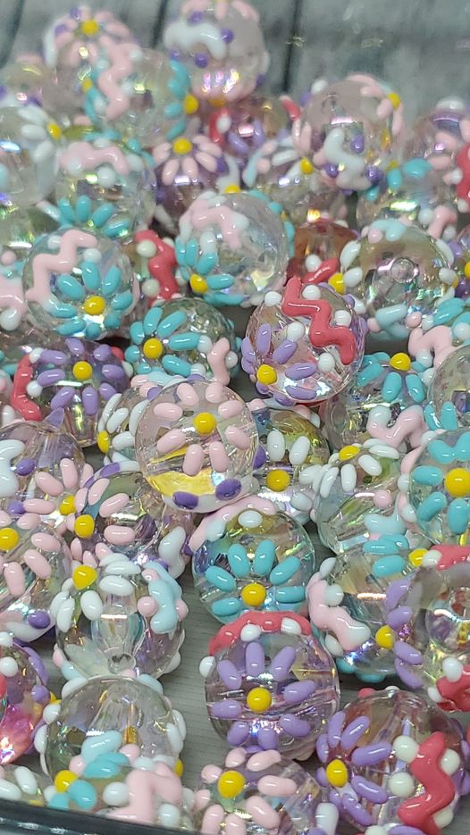 15 mm handpainted acrylic beads-