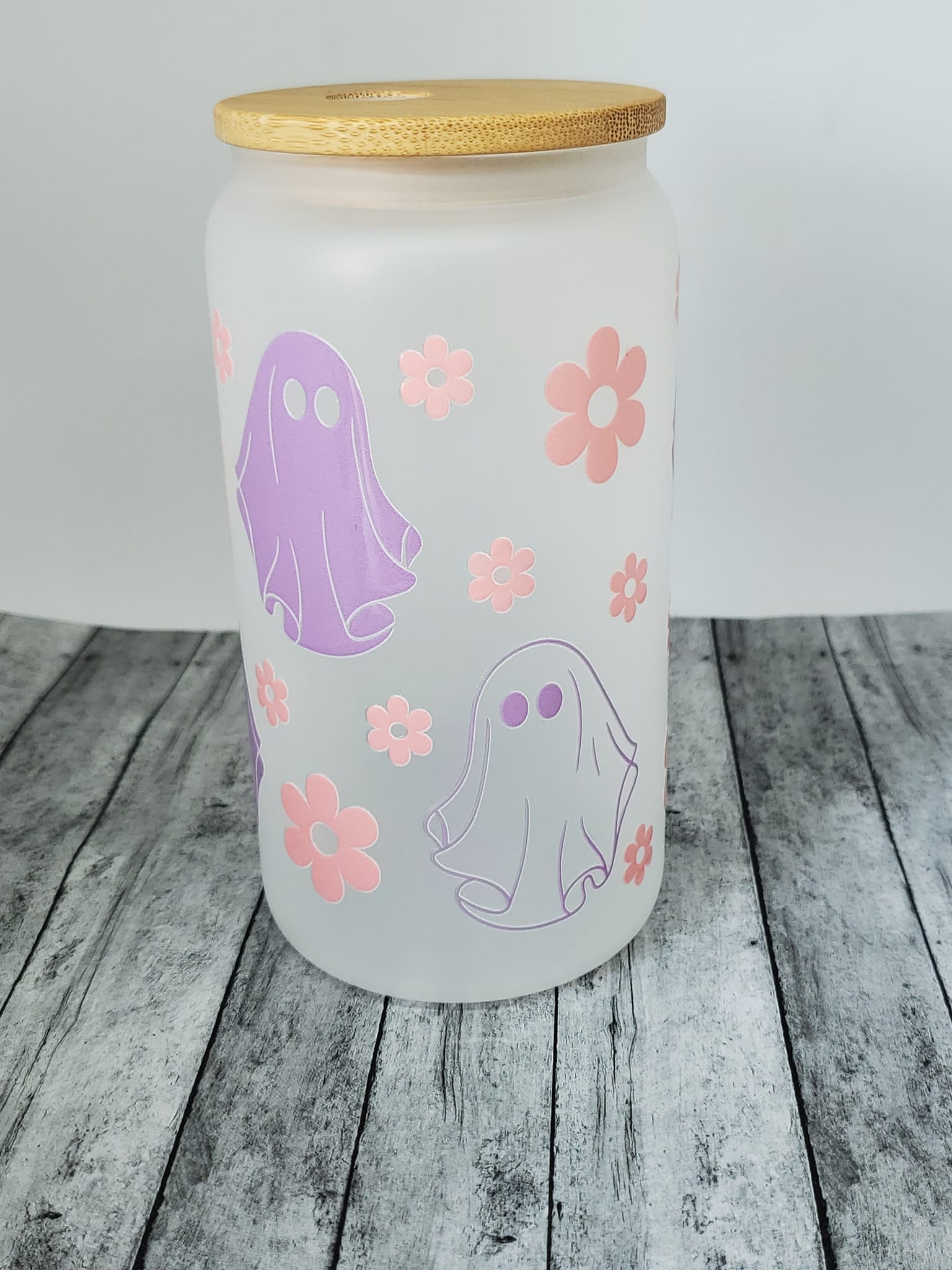 Pink and Purple Ghostie Libby Glass-