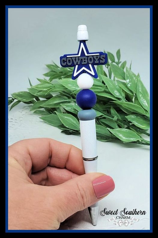 Dem' Cowboys Star Focal Beaded Pen(white,navy, grey)-