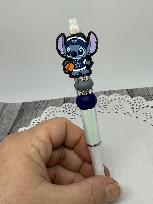 Cow Boy Blue Alien Beaded Pen-